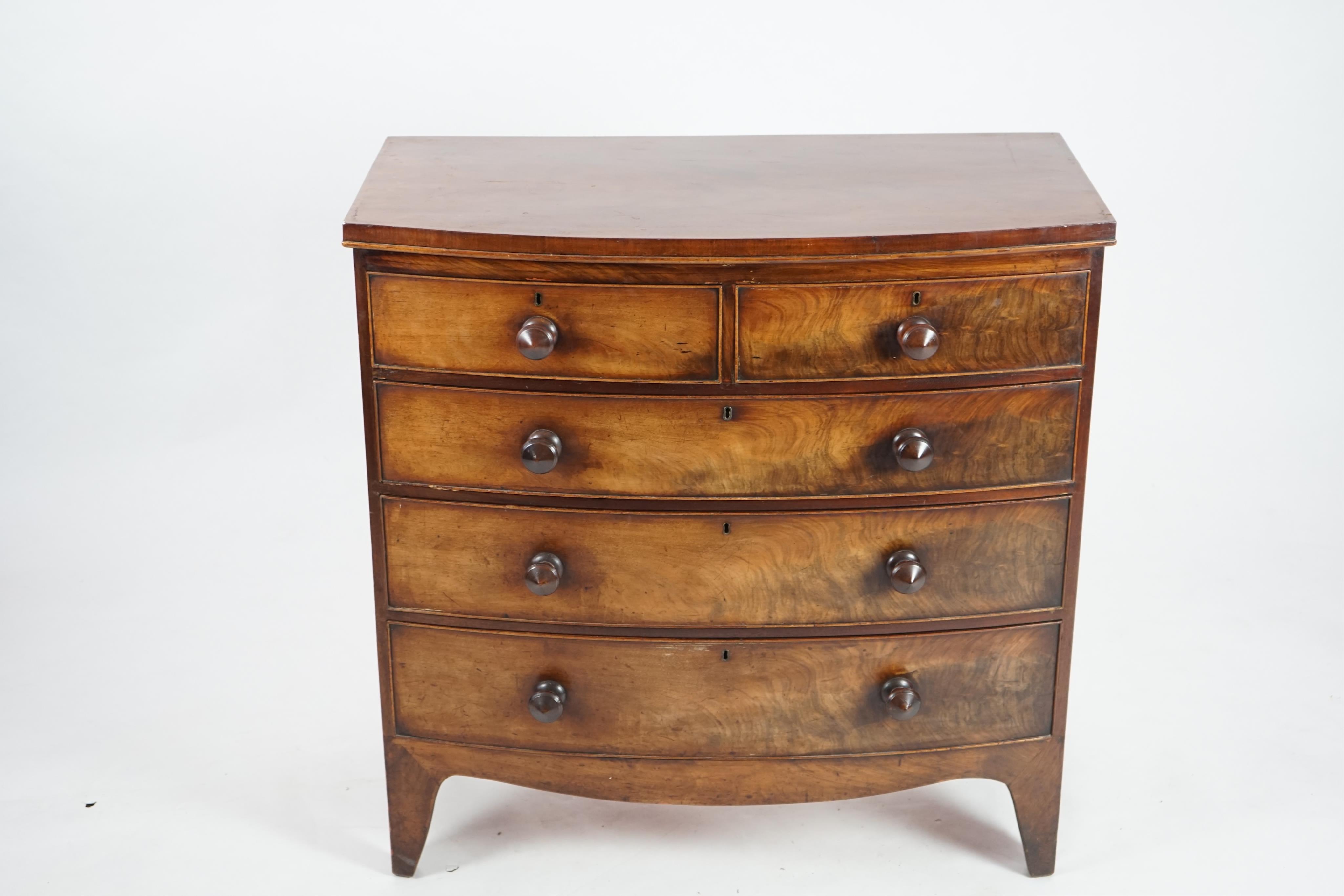 An early Victorian mahogany bowfront chest